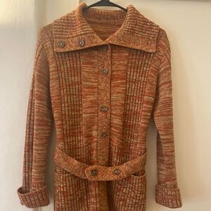 Vintage Orange Knit Cardigan